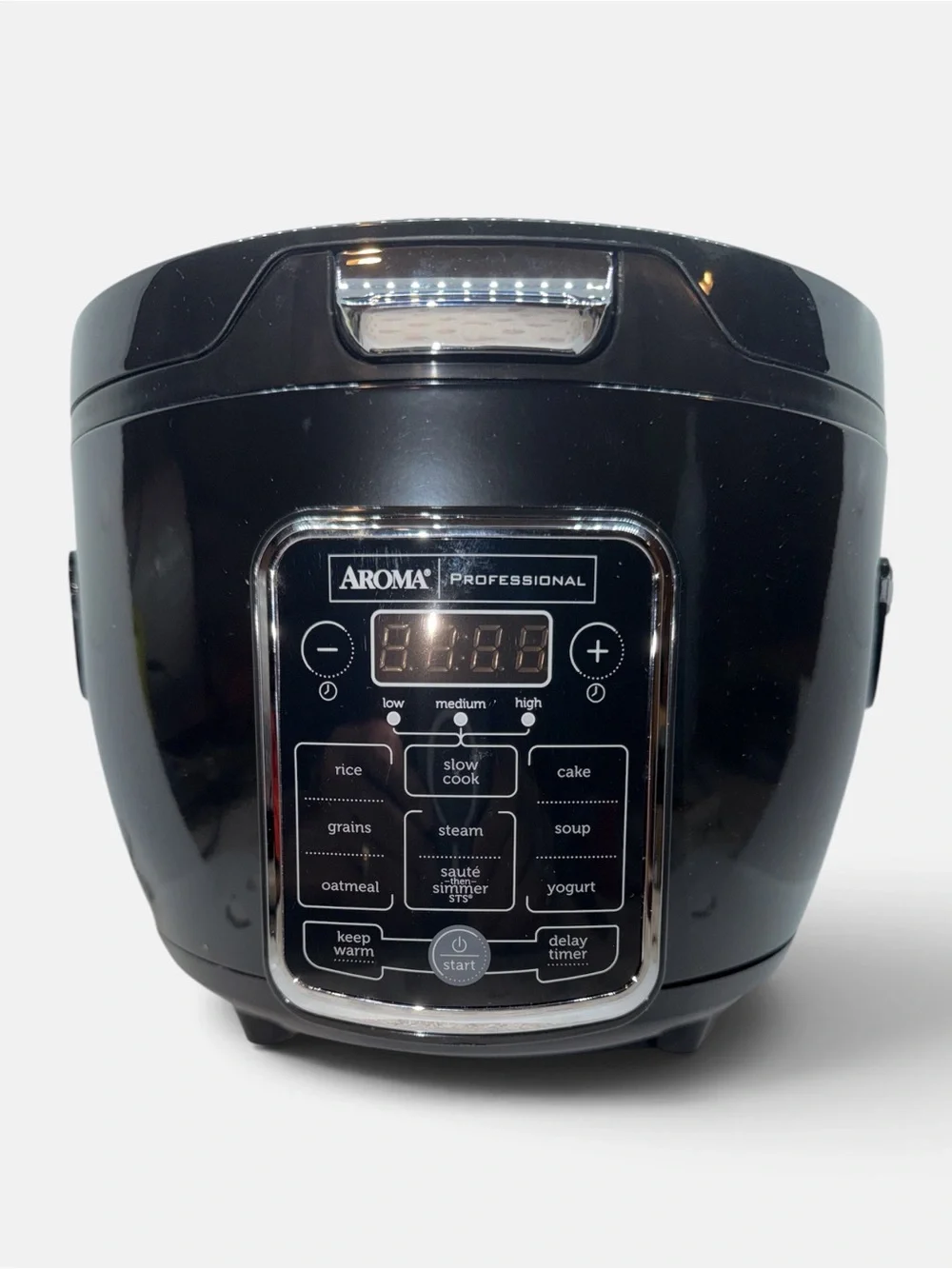 AROMA Black Digital Multi-Cooker with LED Control Panel